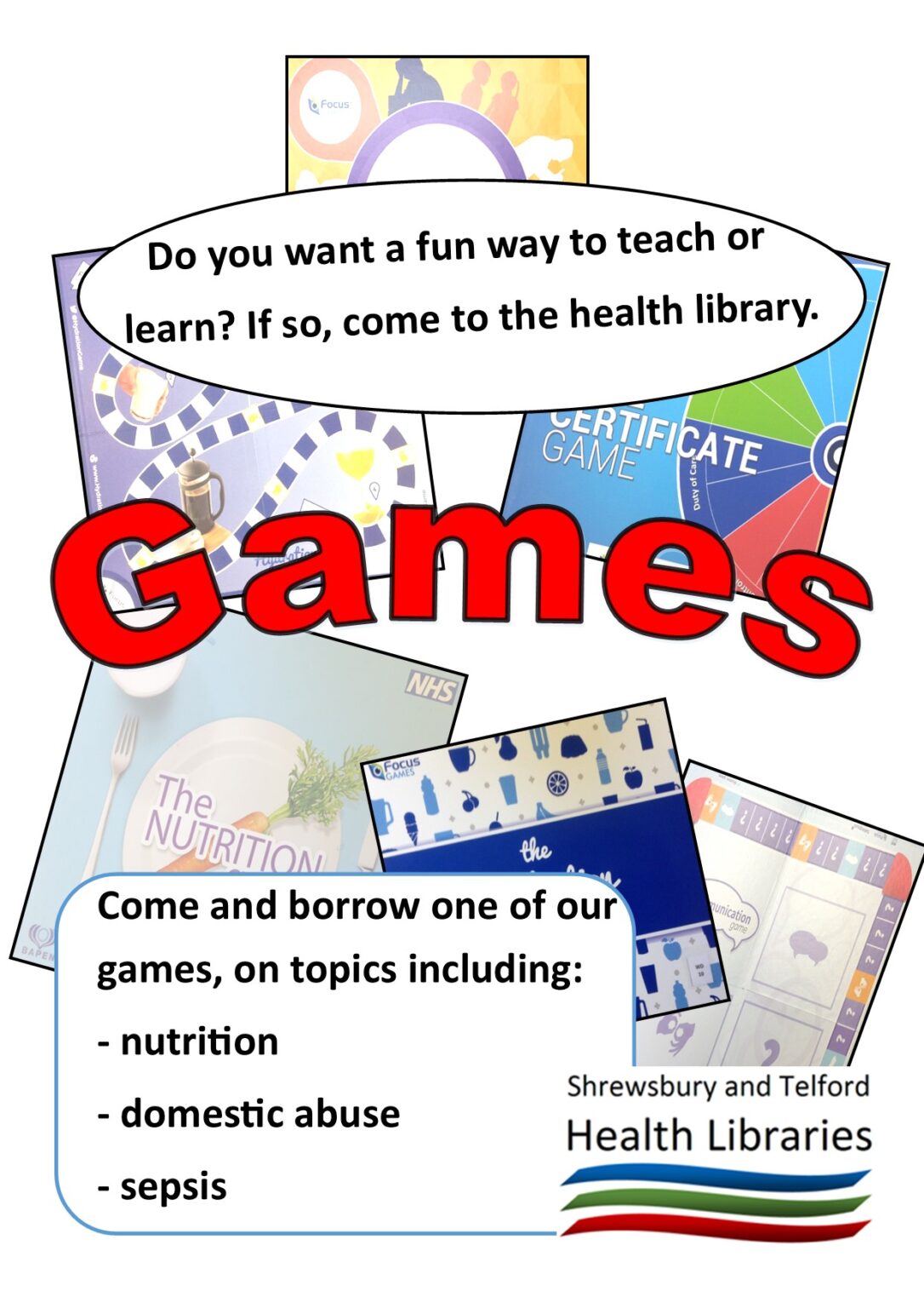 Board Games Shrewsbury and Telford Health Libraries
